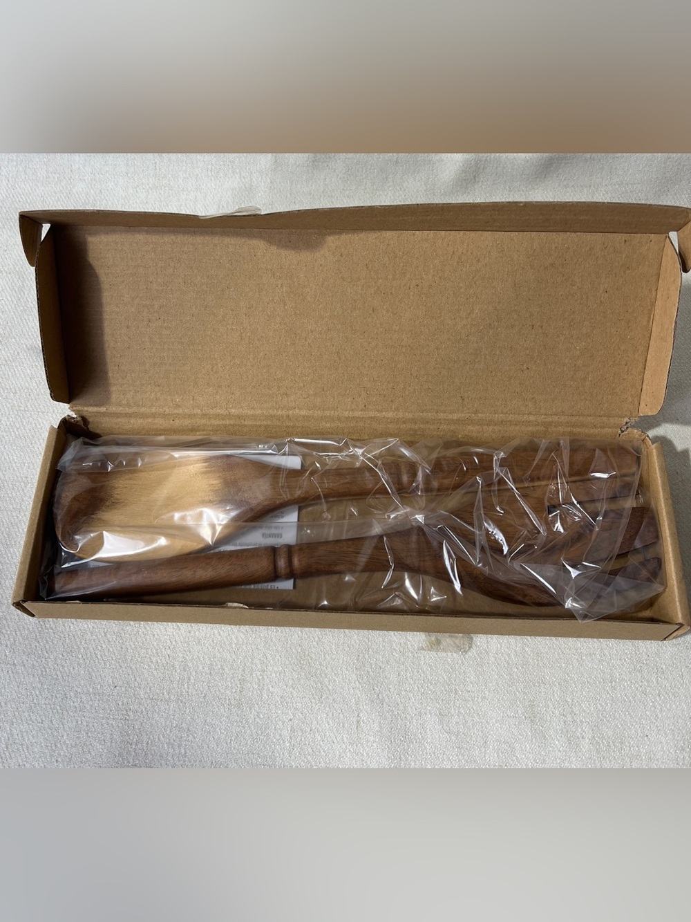 Pampered Chef Wood Salad Servers Set #100187 Acacia Wood NEW in Box